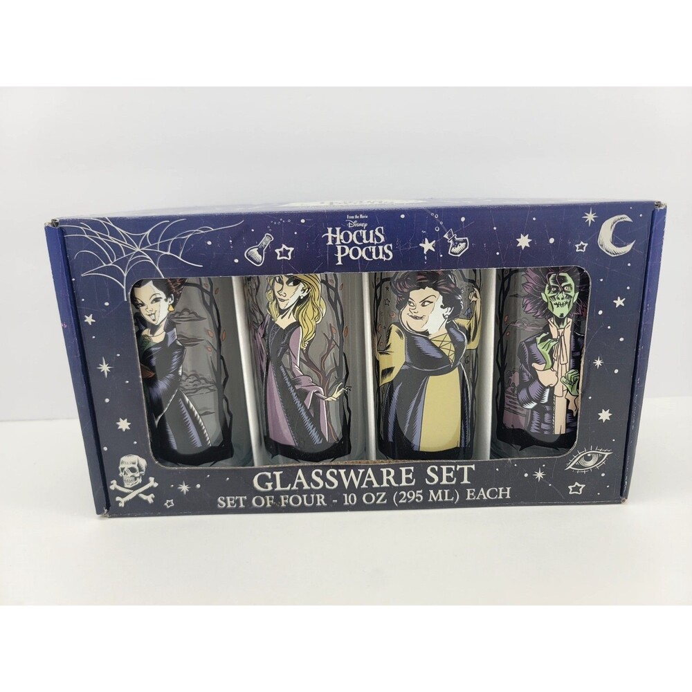 Disney HOCUS POCUS Sanderson Sisters Glassware Set Glass 10 oz 295 mL Set of 4